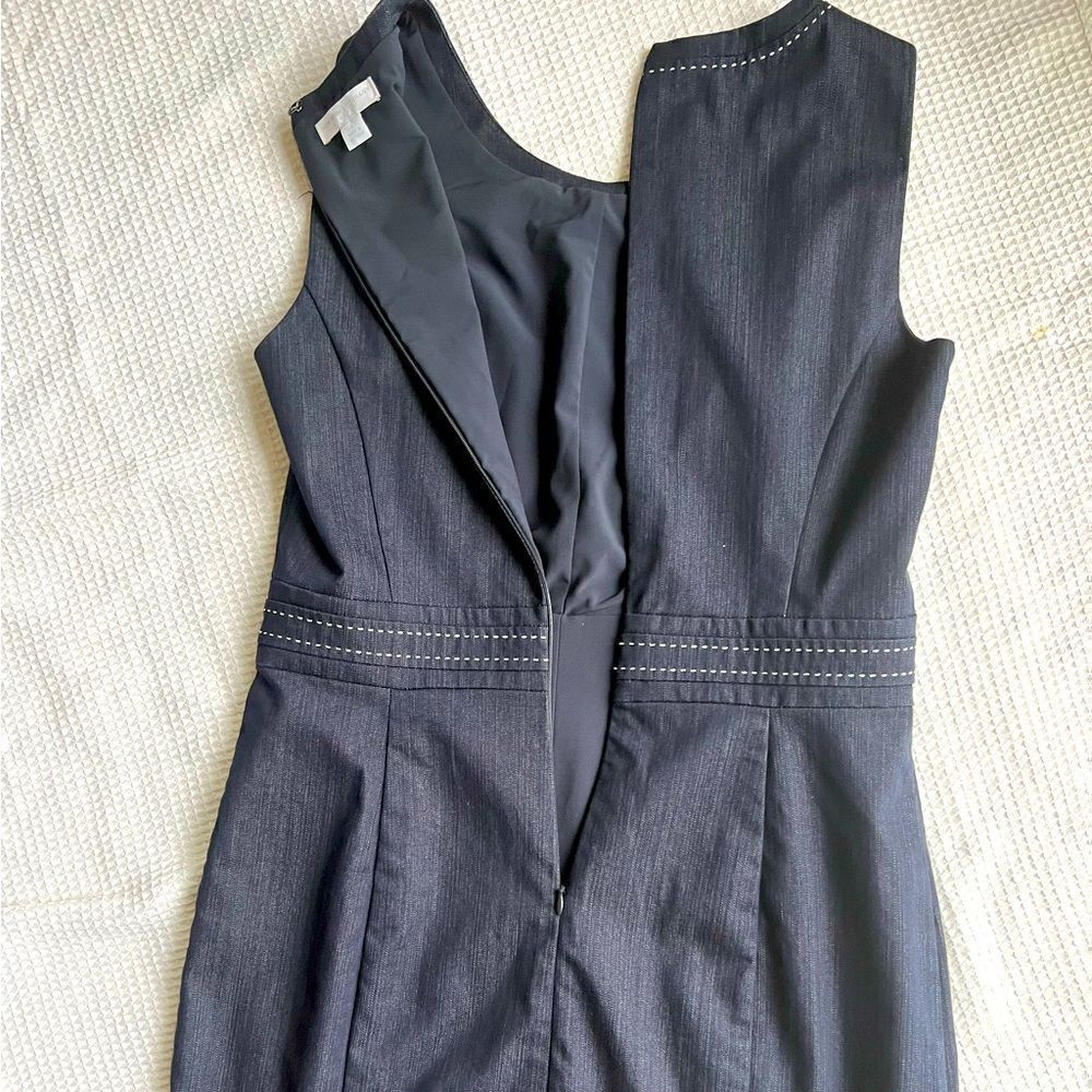 NY&CO New York and Company Denim Blue Jean Sheath Sleeveless Dress sz 8 - Picture 6 of 9